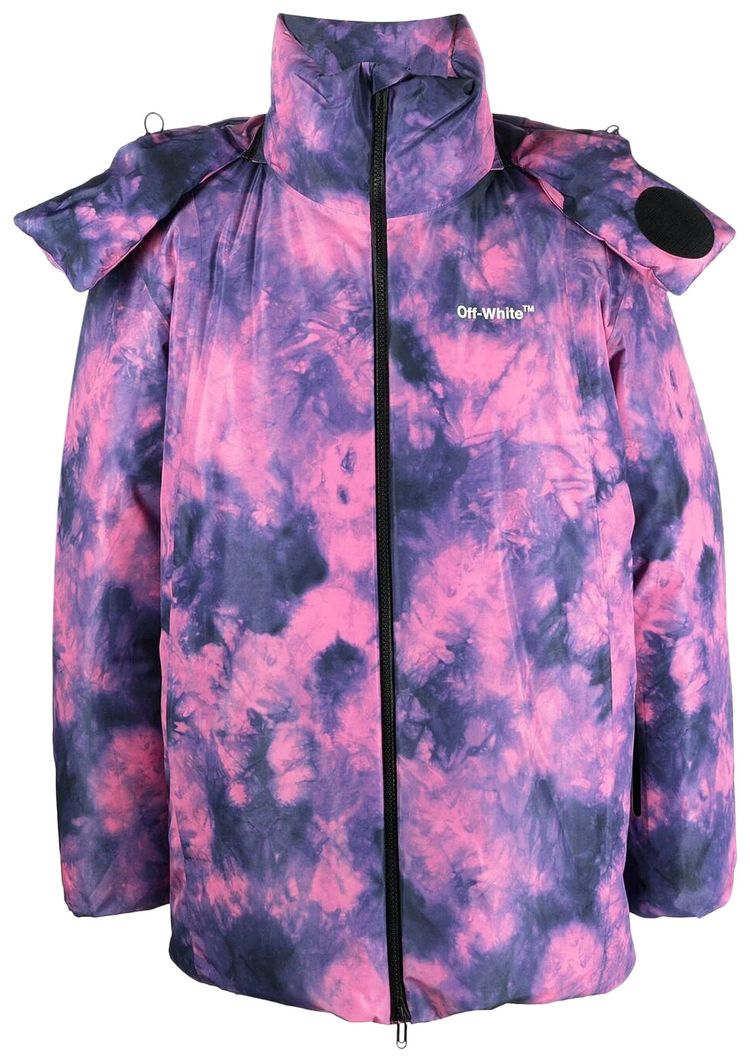 Off White Arrows Tie Dye Ski Jacket Fuchsia PinkLight PurpleWhite