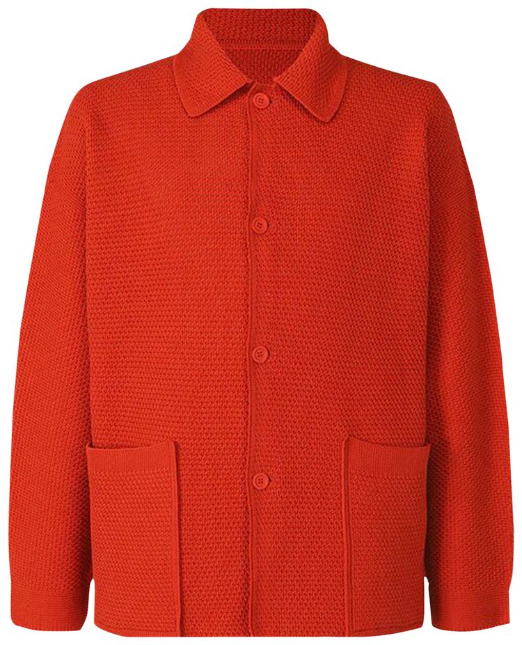 Homme Plisse Issey Miyake Rustic Knit Crimson Red