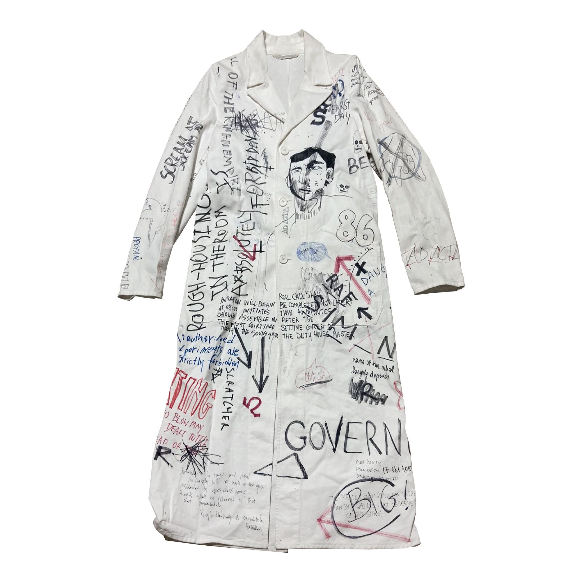 Buy Raf Simons Doodle Lab Coat 152 636 10005 00010 GOAT UK