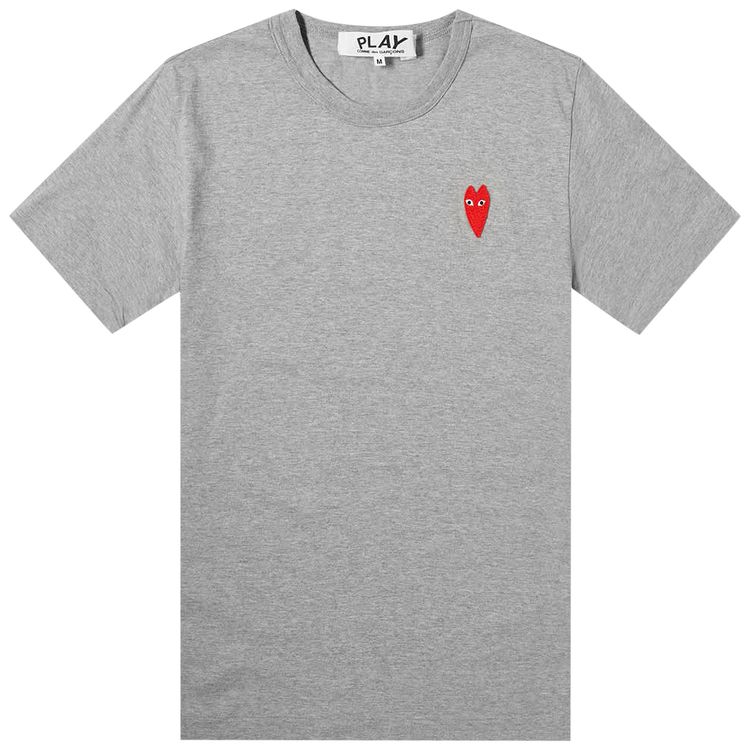 Comme des Garcons Play T Shirt With Red Heart Grey