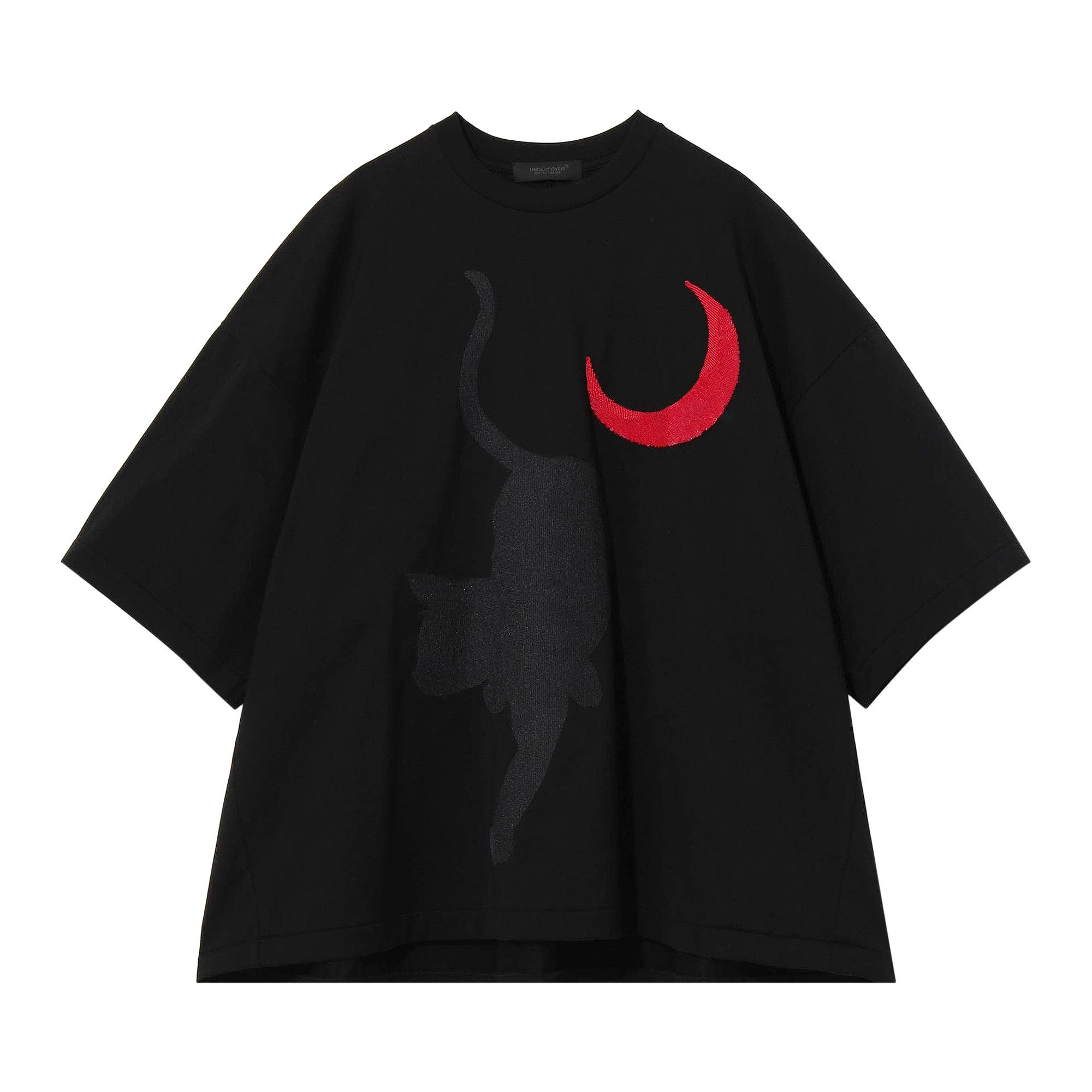 週末限定ンセール Cat Undercover Buy And 'Black T-Shirt Boxy Patch Moon Red トップス