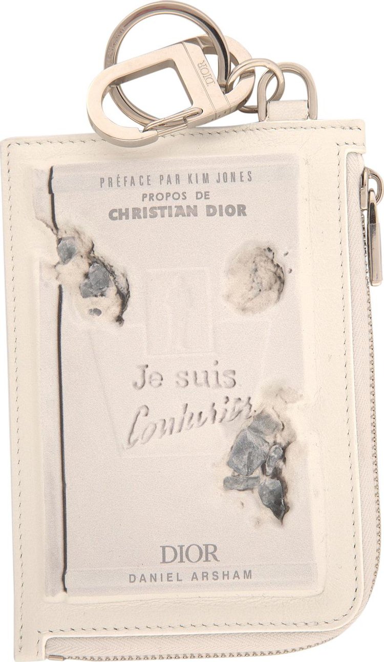 Dior Arsham Book Zip Coin Case 'White'