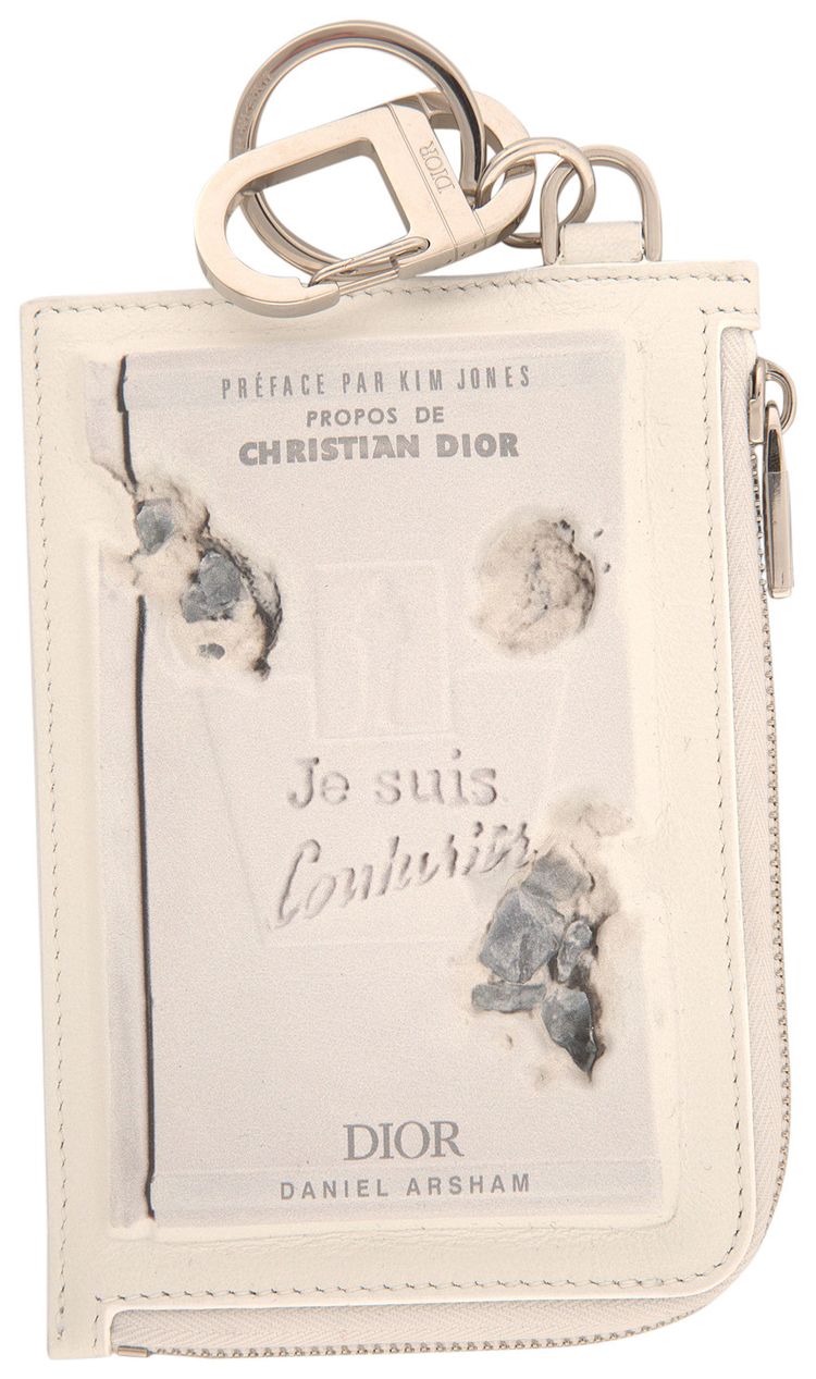 Dior Arsham Book Zip Coin Case White