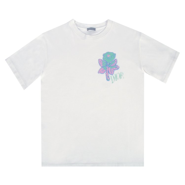 Dior Short Sleeve Foxton Rose T Shirt White