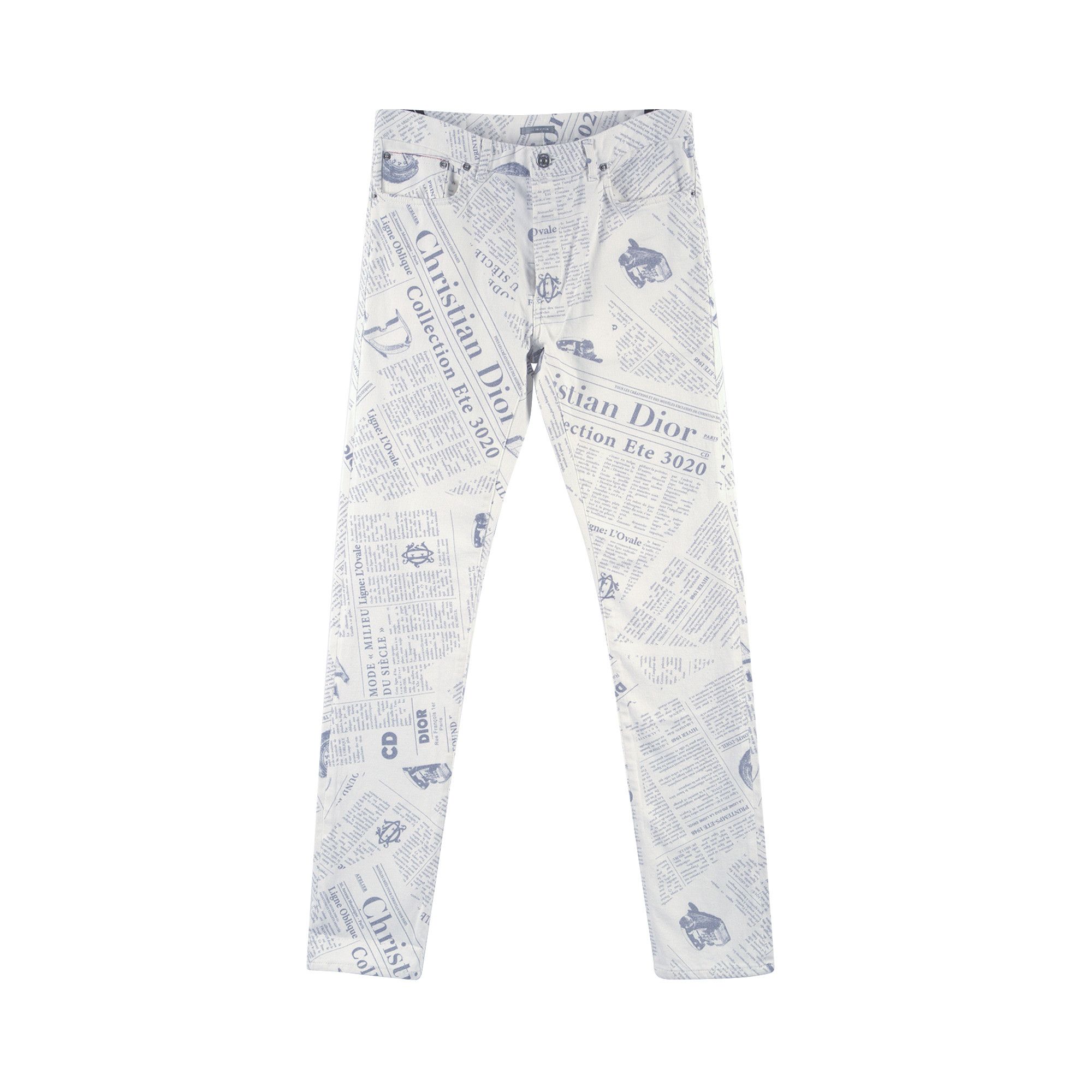 Buy Dior Arsham Newspaper Jeans White 013DS01BY983 C088 GOAT