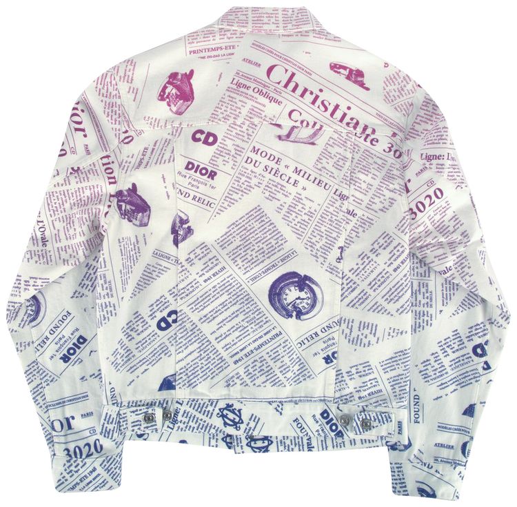 Dior Arsham Newspaper Denim Jacket Multi