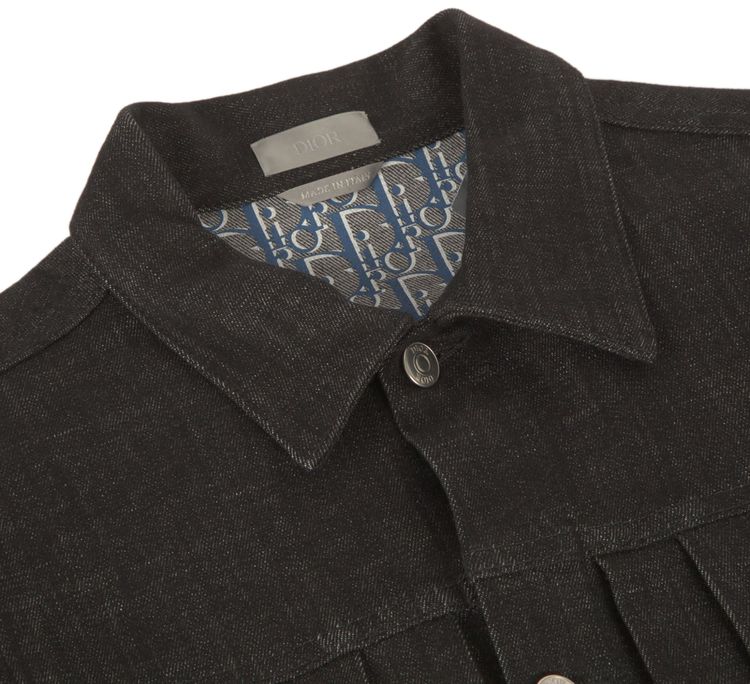 Dior Oblique Lined Denim Jacket Charcoal