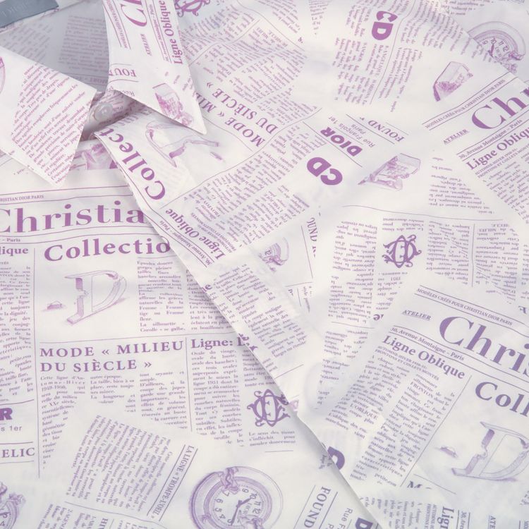 Dior Short Sleeve Newspaper Print PinkBlue