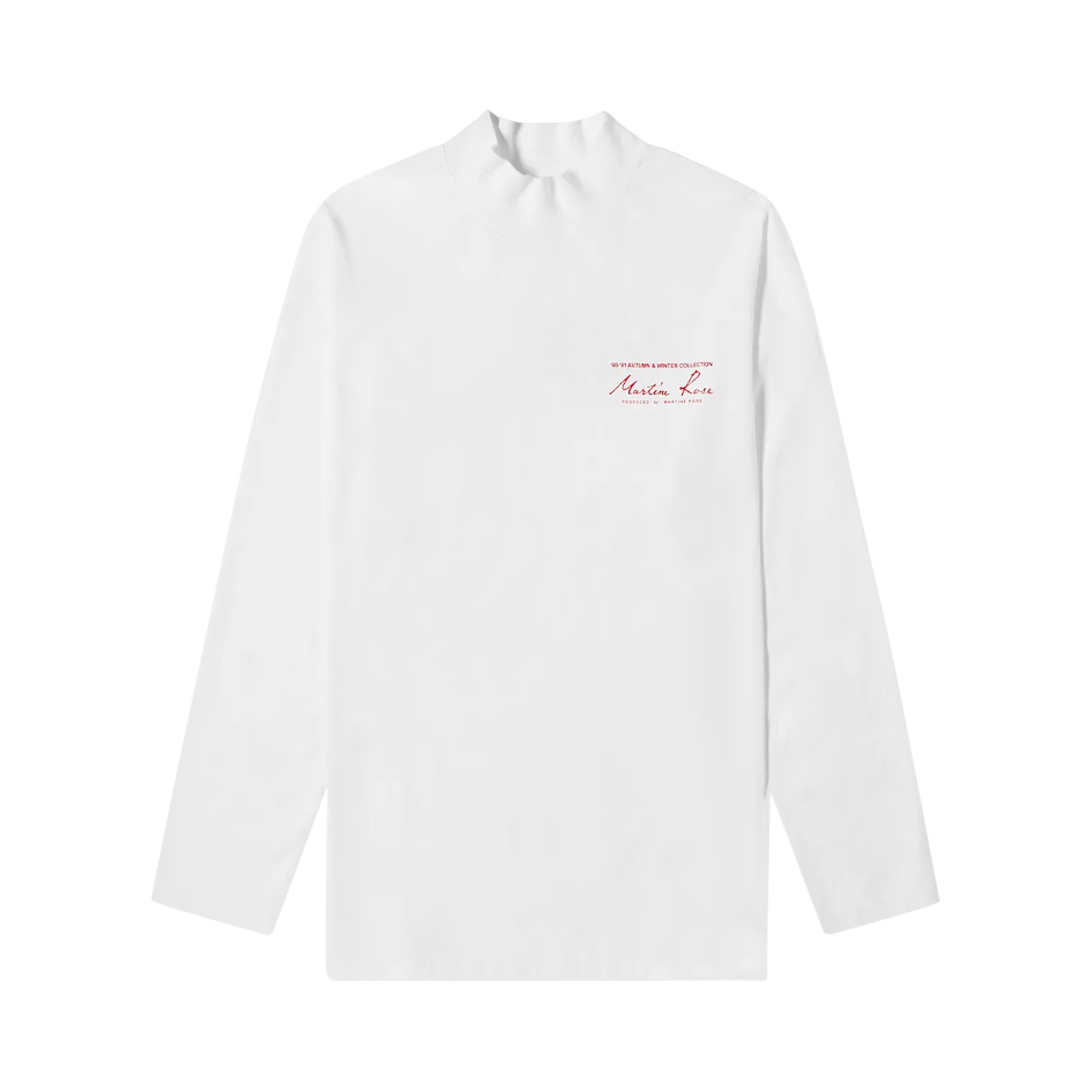 Buy Martine Rose Jersey Funnel Neck 'White' - CMRSS20 605 WHIT | GOAT