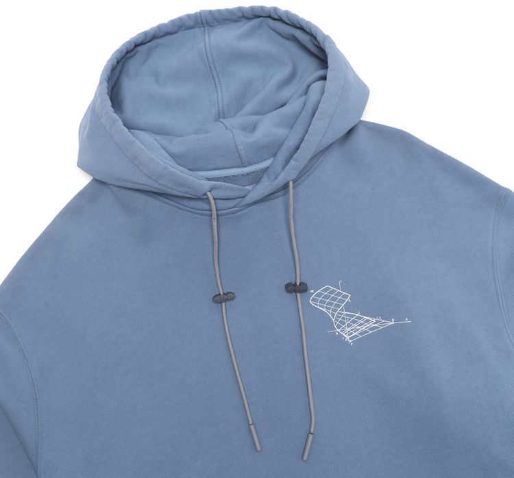 C2H4 Distorted Horizon Coordinate Printed Hoodie Blue