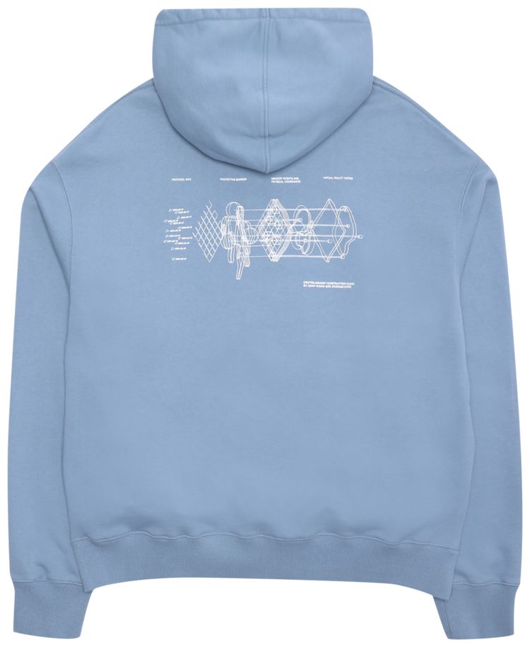 C2H4 Distorted Horizon Coordinate Printed Hoodie Blue