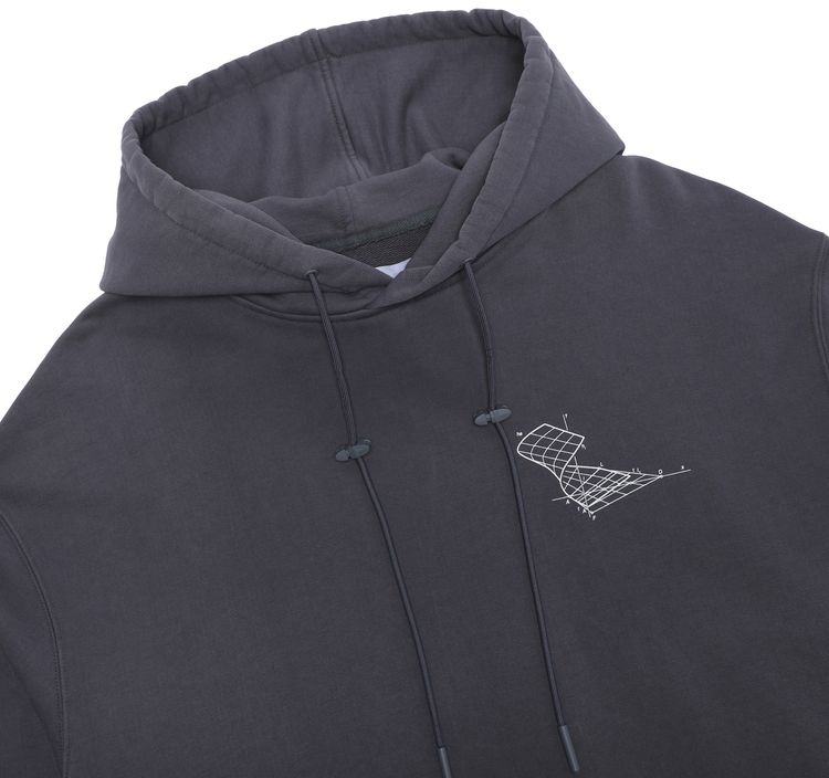 C2H4 Distorted Horizon Coordinate Printed Hoodie Grey