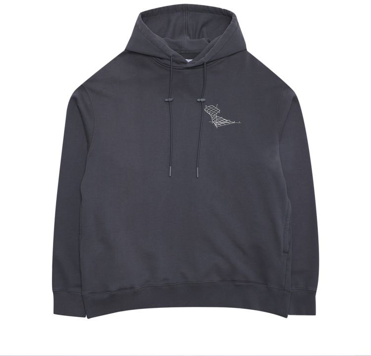 C2H4 Distorted Horizon Coordinate Printed Hoodie Grey