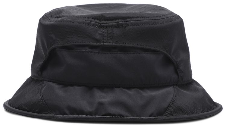 C2H4 Crooked Panelled Flexional Brim Bucket Hat Black