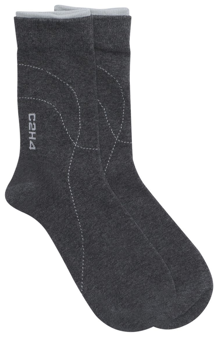 C2H4 Double Cuffs Socks Dark Gray