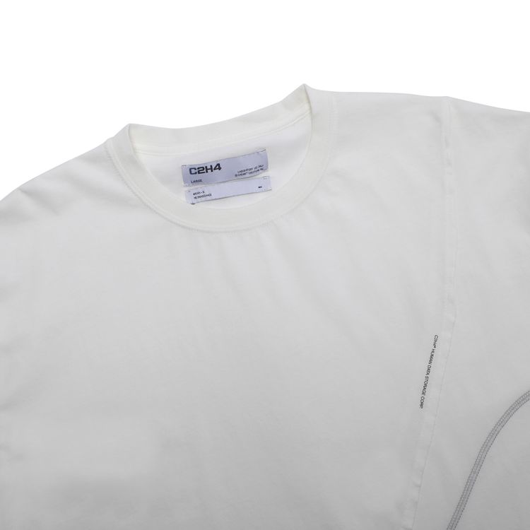 C2H4 Crooked Panelled T shirt White