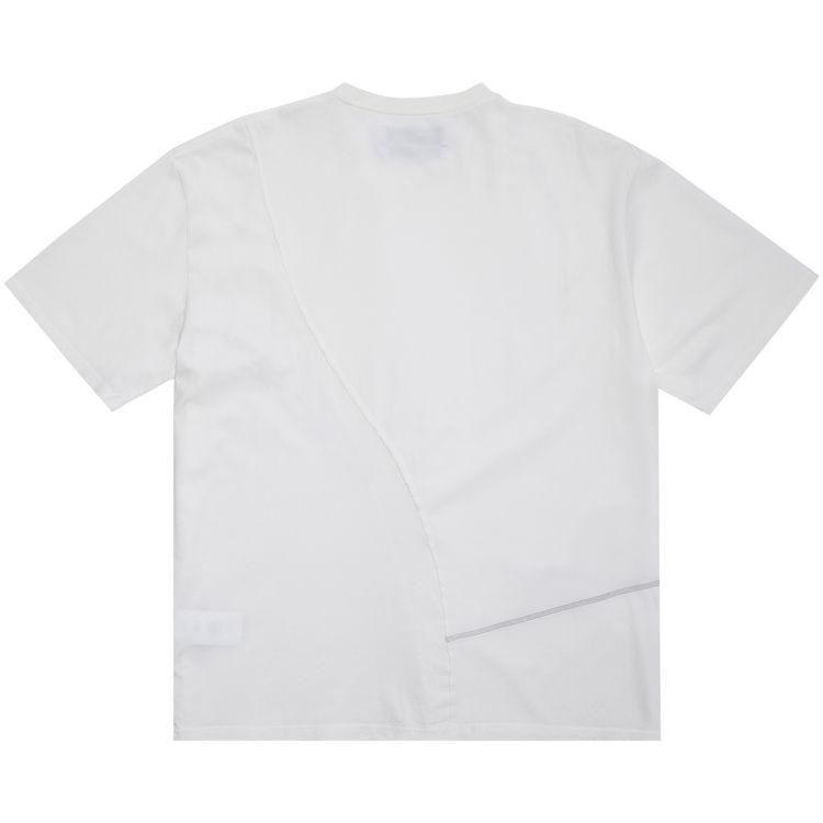 C2H4 Crooked Panelled T shirt White