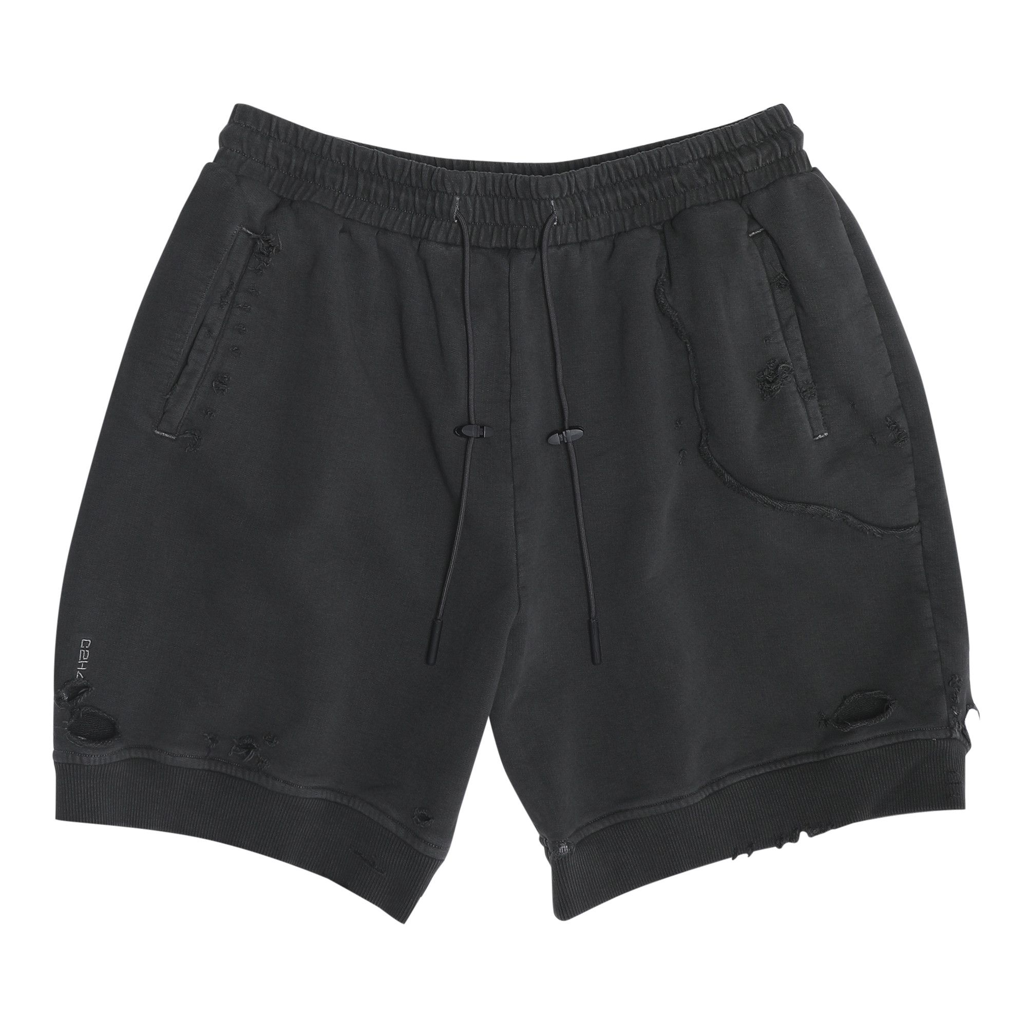 Buy C2H4 Ruin Distressed Sweat shorts Charcoal Gray R001 X024