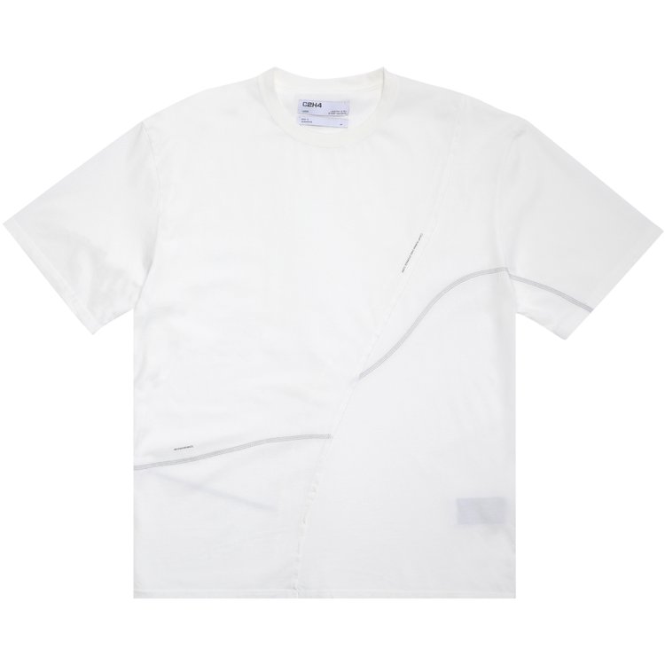 C2H4 Crooked Panelled T-shirt 'White'