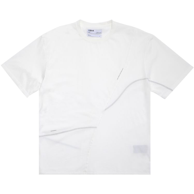 C2H4 Crooked Panelled T shirt White