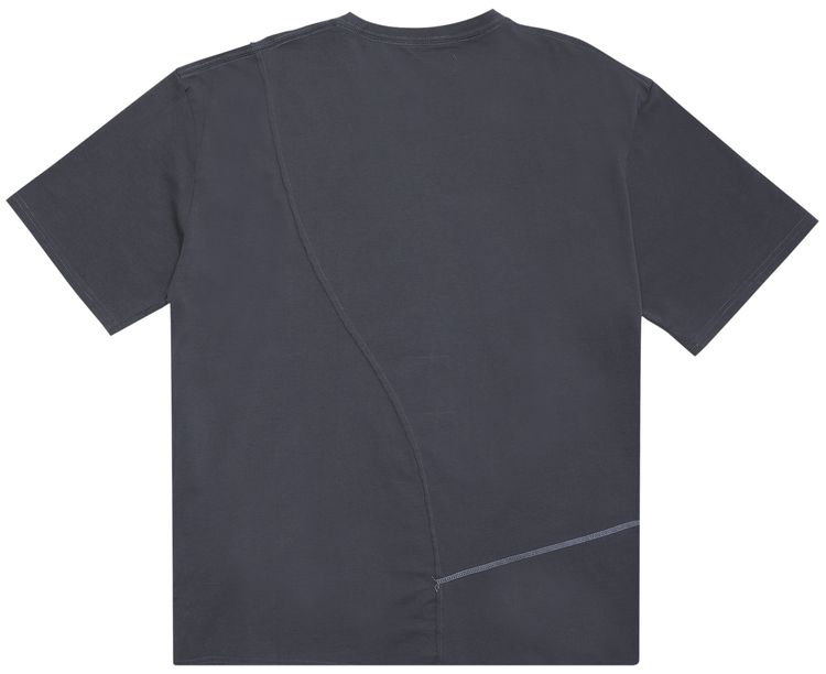 C2H4 Crooked Panelled T shirt Dark Gray