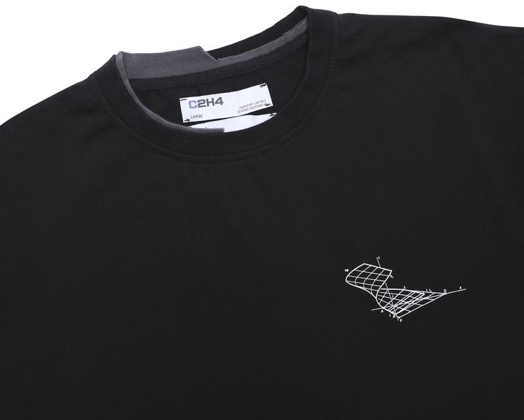 C2H4 Matrix Of Consciousness Printed Distressed Layered T shirt Black