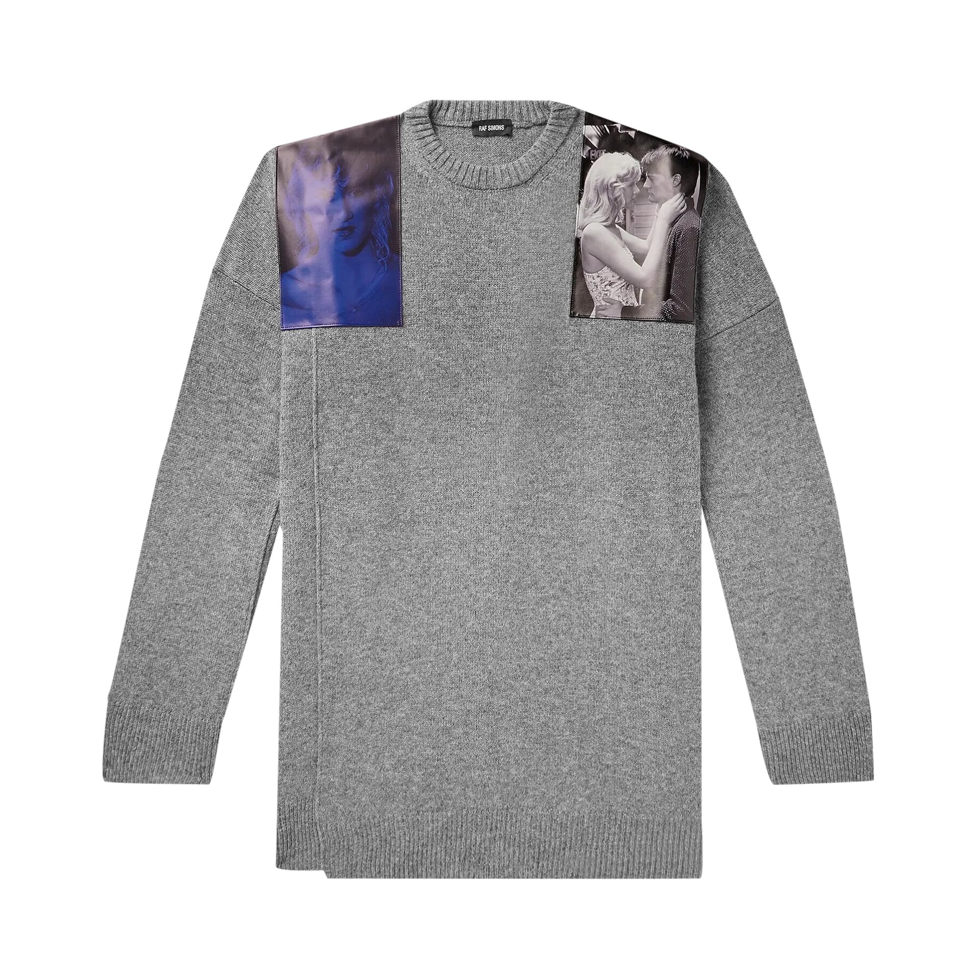 Buy Raf Simons Oversized Knitwear With Patches 'Grey 