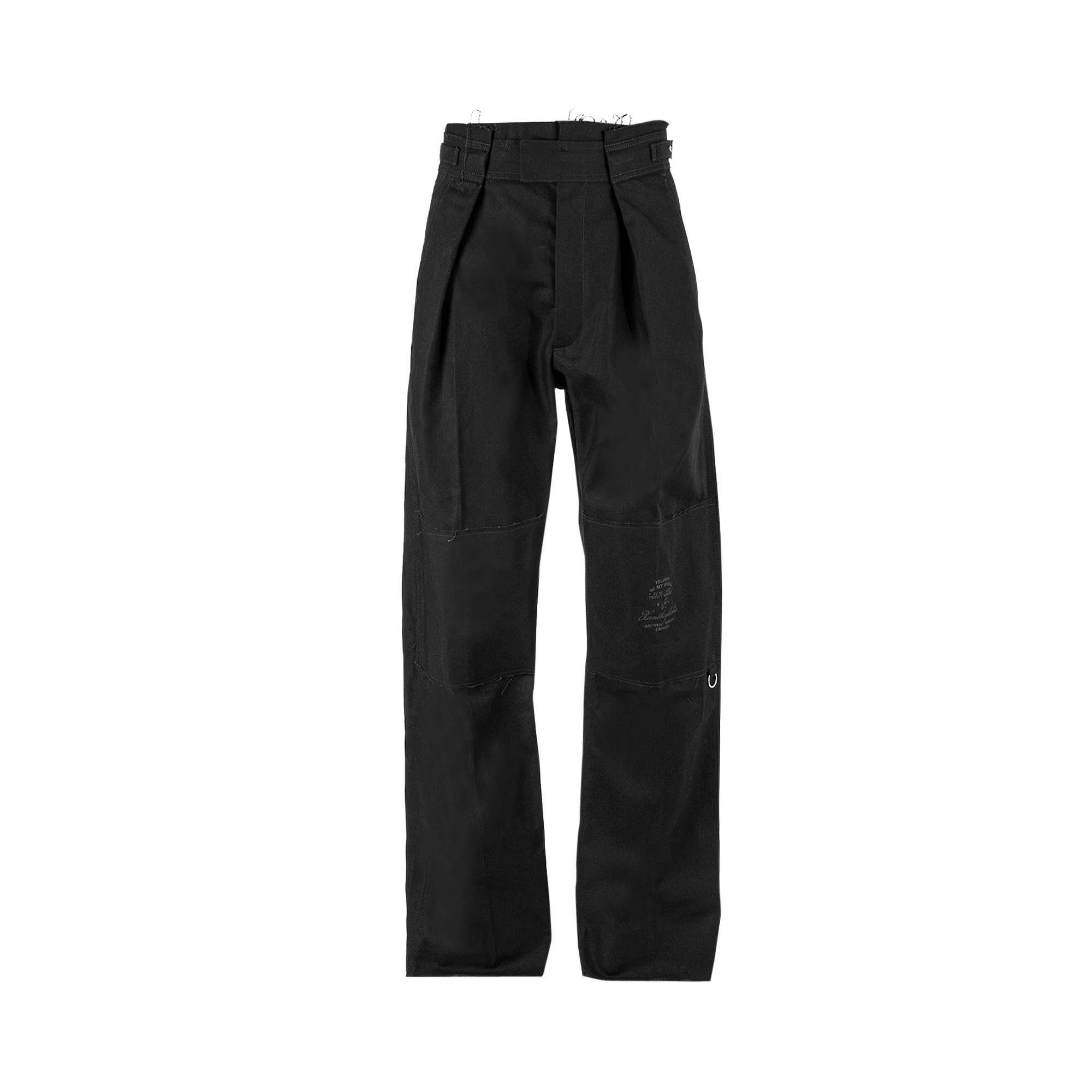 Buy Raf Simons Wide Fit Pants With Knee Patches And Rings 'Black