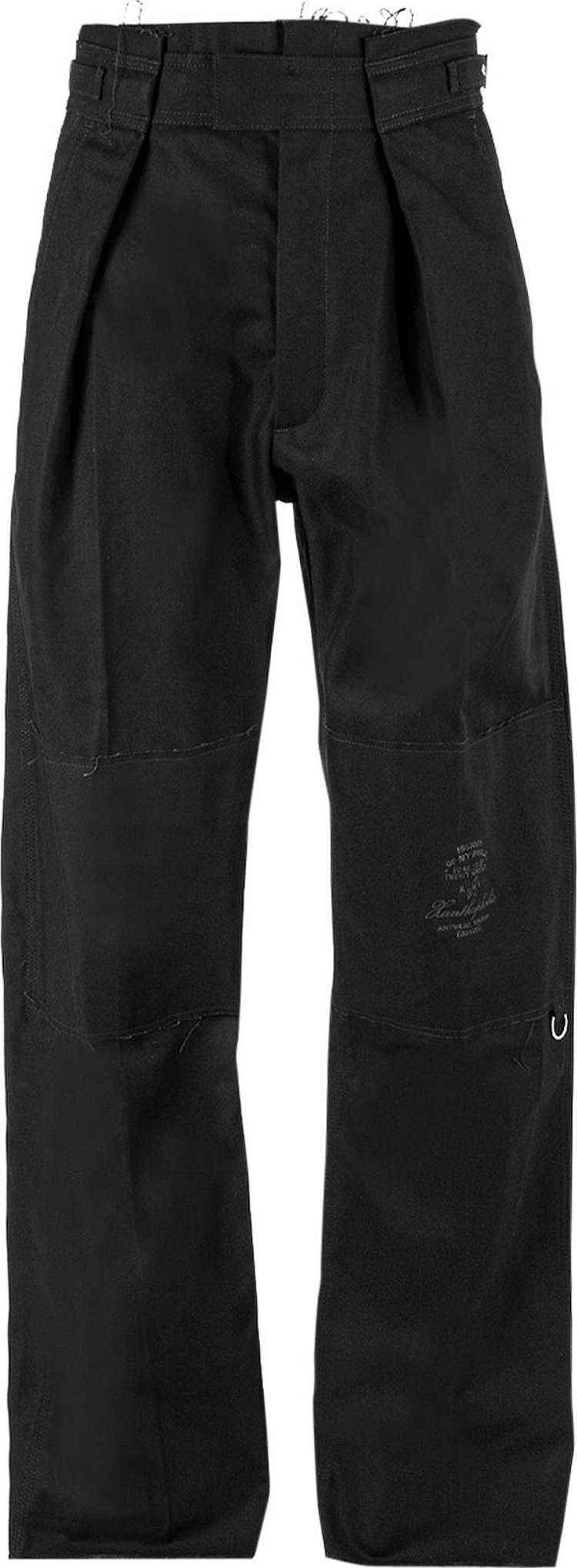 Raf Simons Wide Fit Pants With Knee Patches And Rings 'Black'
