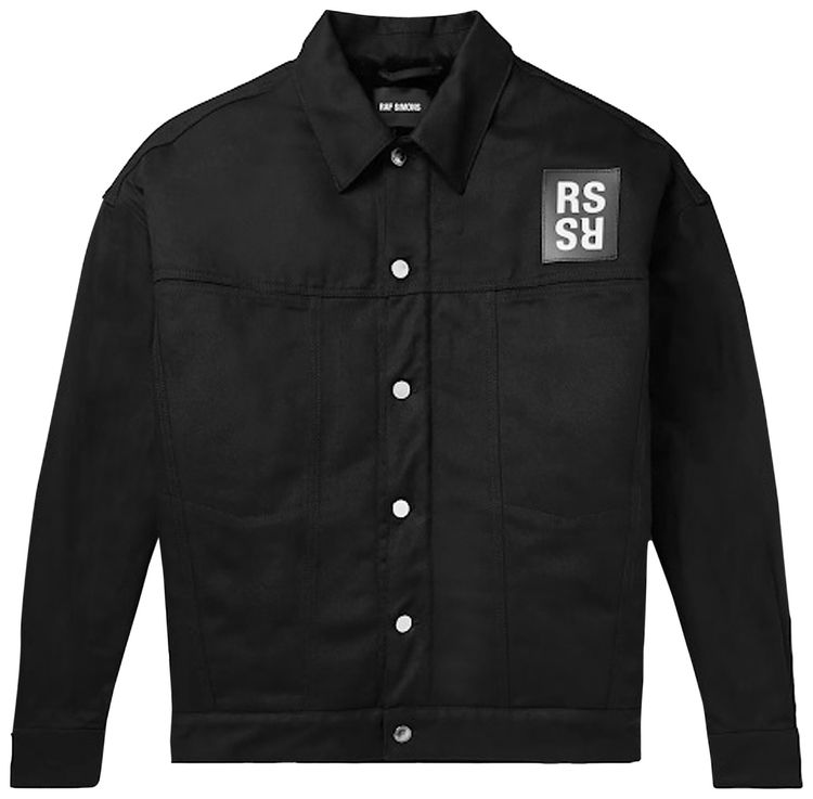 Raf Simons Big Fit Denim Jacket With Fake Fur Black