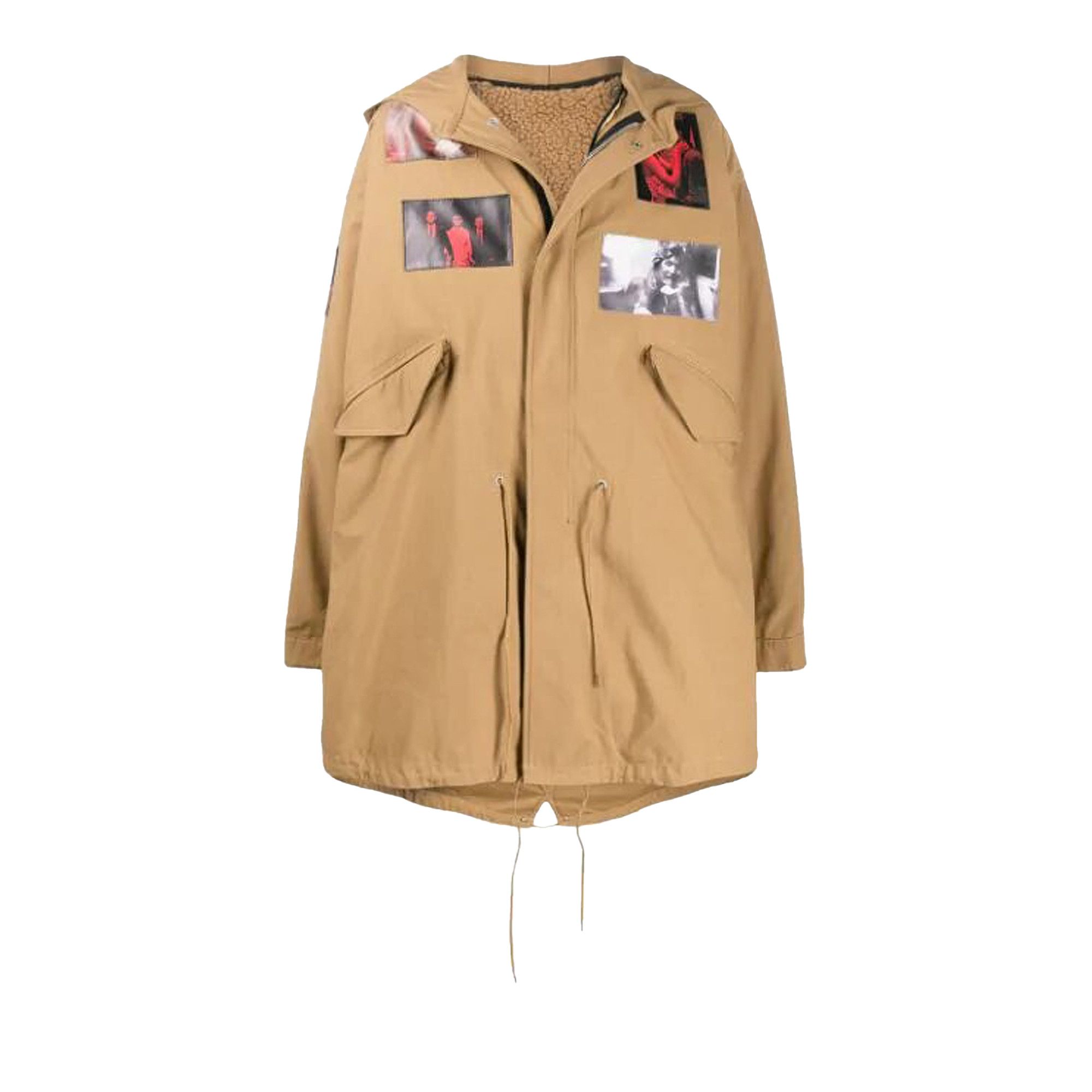 Buy Raf Simons Patch Oversized Coat Tan 192710A1502000063 GOAT UK