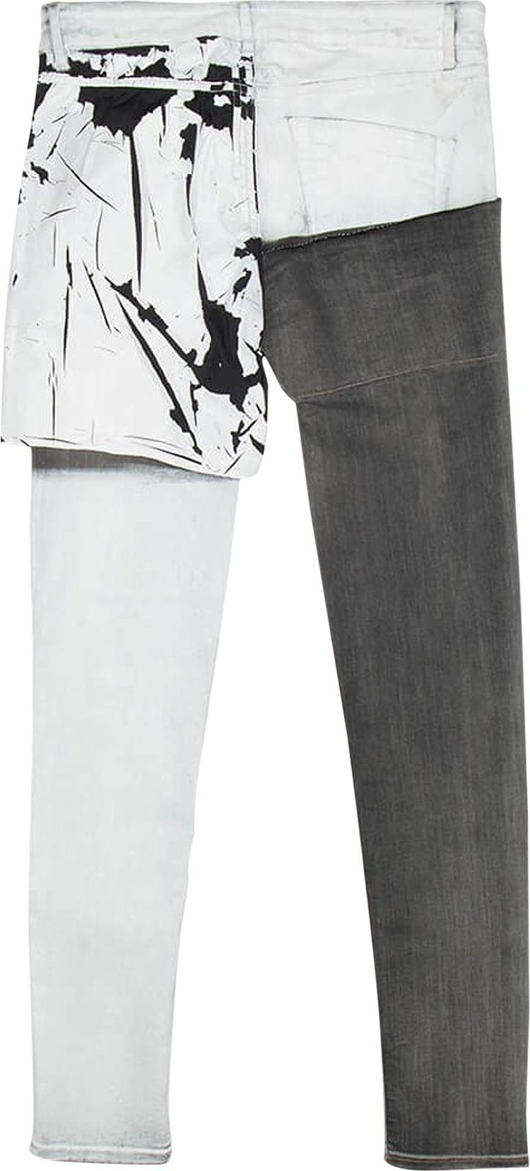 Rick Owens Tecuatl Tyrone Collage Jeans 'Grey/White'