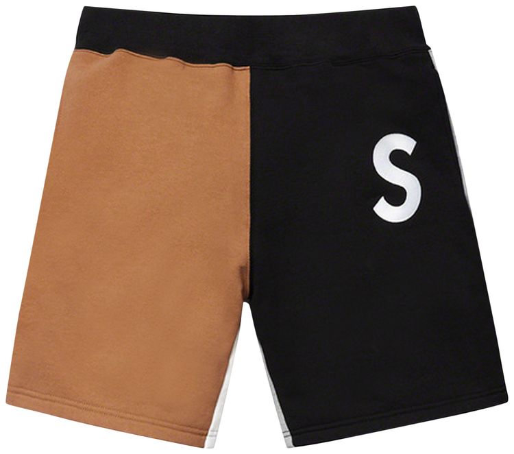 Supreme S Logo Colorblocked Sweatshort Black