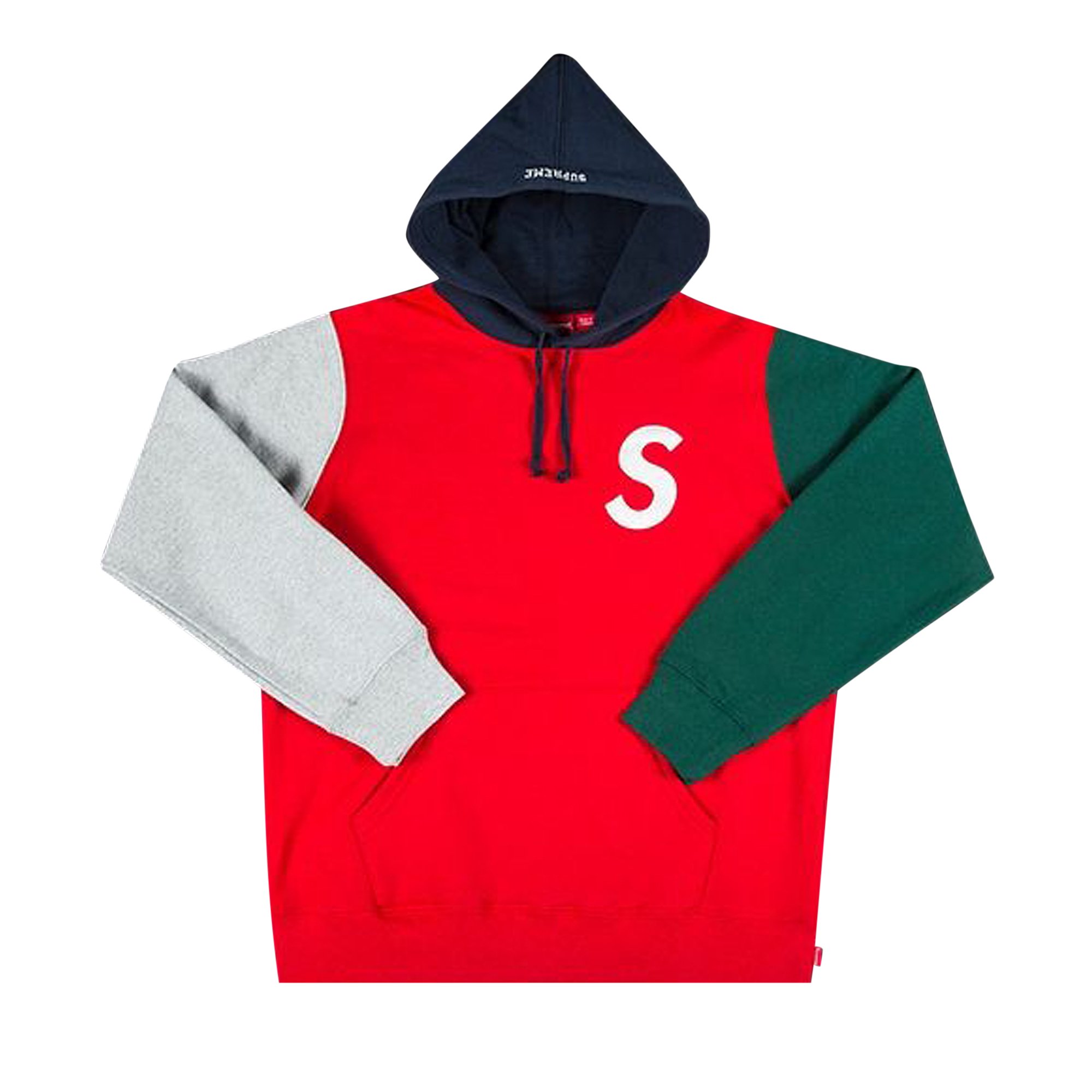 Supreme S Logo Colorblocked Hooded Sweatshirt 'Red'