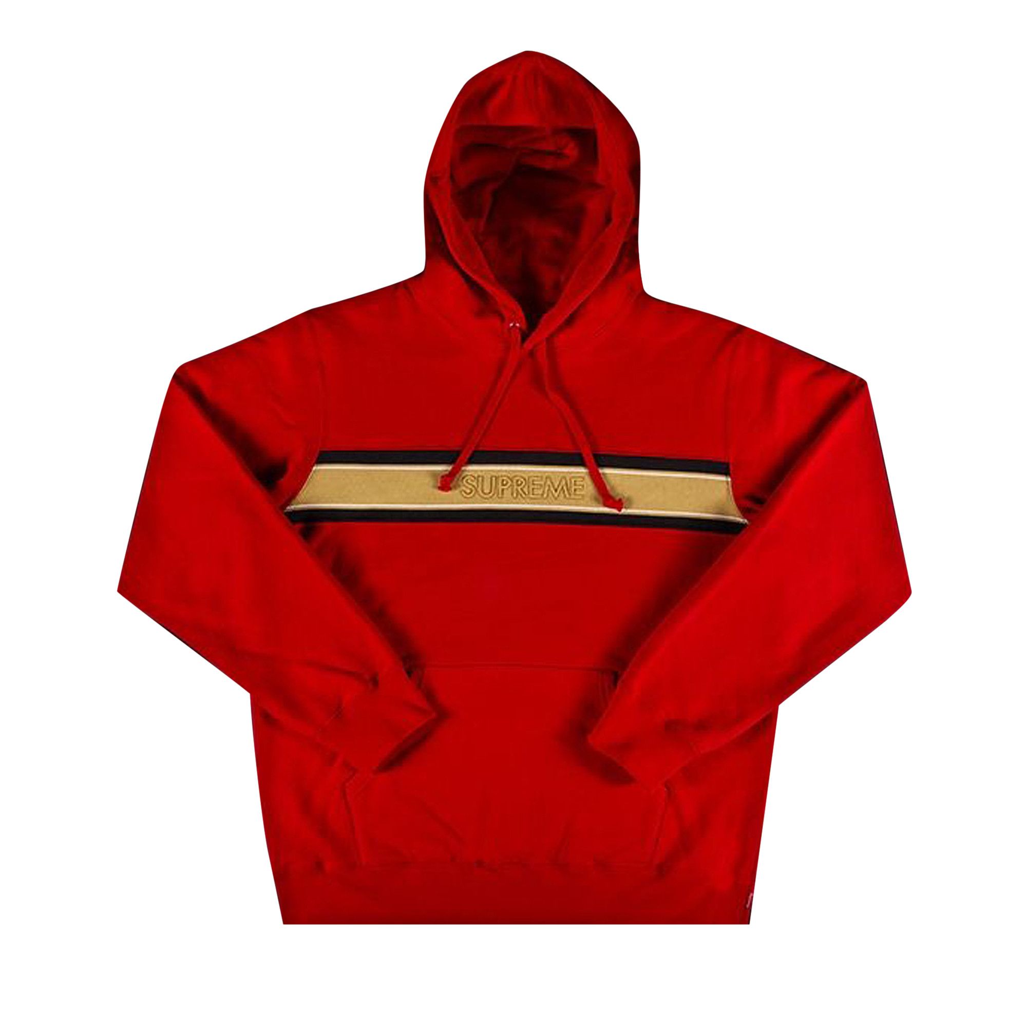 Supreme chest stripe logo hoodie discount
