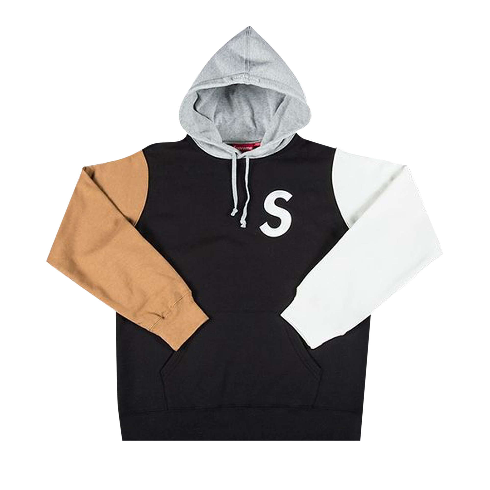 Supreme S Logo Colorblocked Hooded Sweatshirt 'Black'