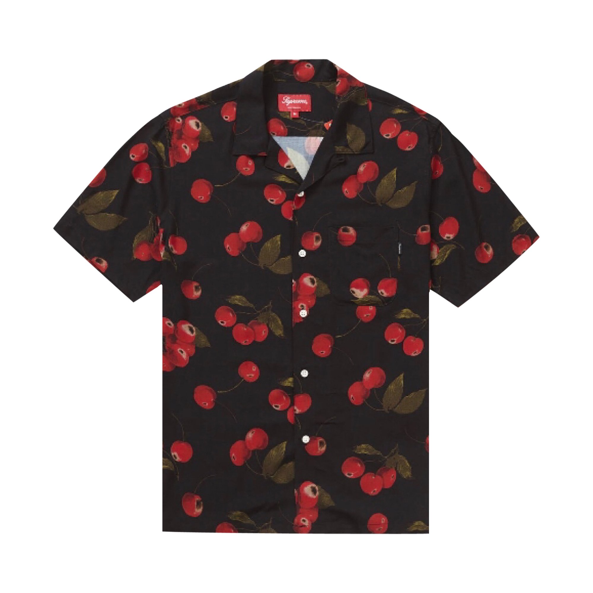 Buy Supreme Cherry Rayon Short-Sleeve Shirt 'Black' - SS19S28