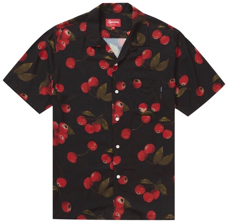 Supreme Cherry Rayon Short Sleeve Shirt Black