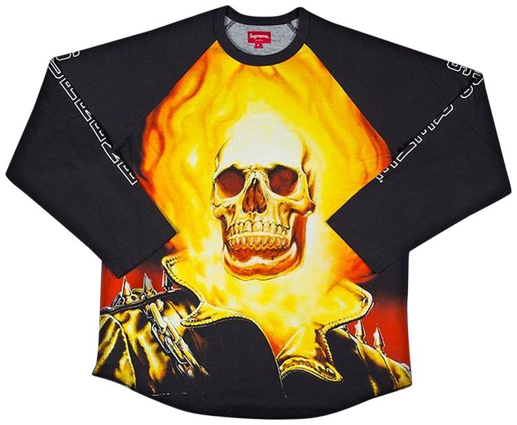 Supreme Ghost Rider Raglan Long Sleeve Top Black