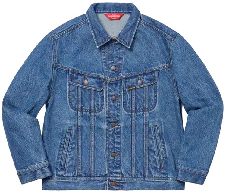 Supreme New York Painted Trucker Jacket Blue
