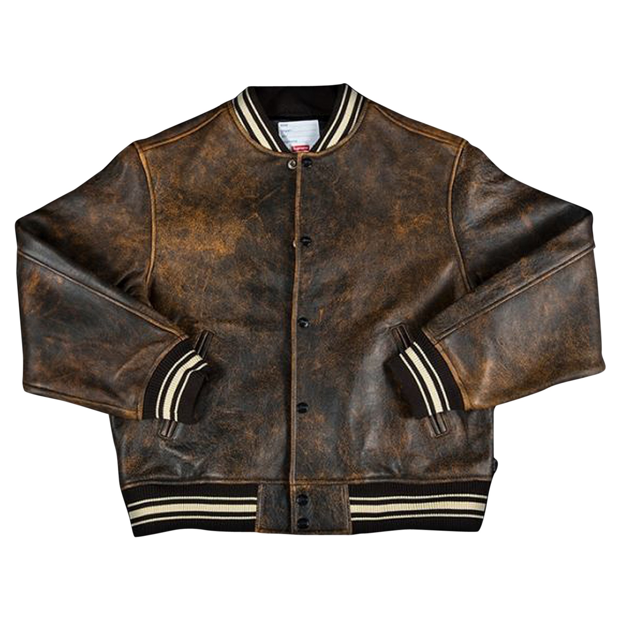 Supreme Painted Leather Varsity Jacket-