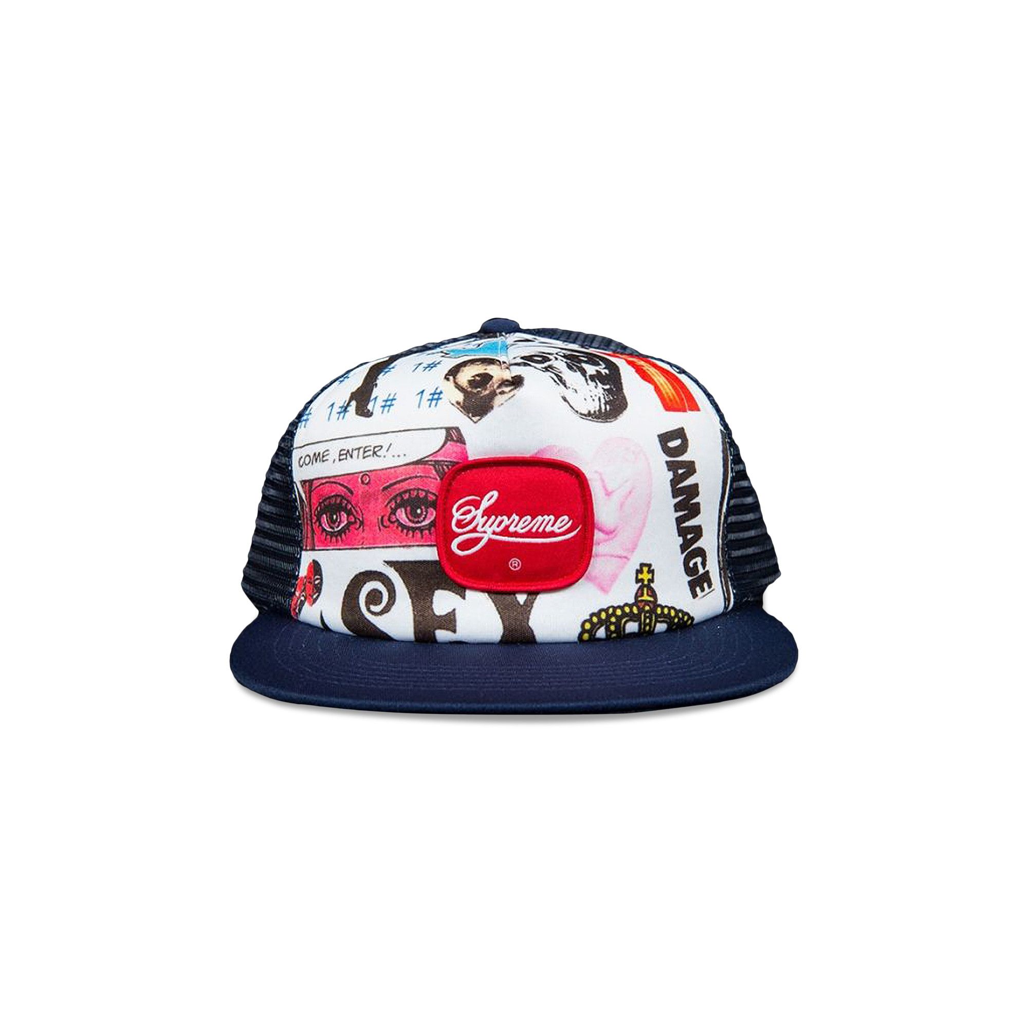 憧れの Back Mesh Lust Blood Supreme Buy 5-Panel SS19H101 - 'Navy' 帽子