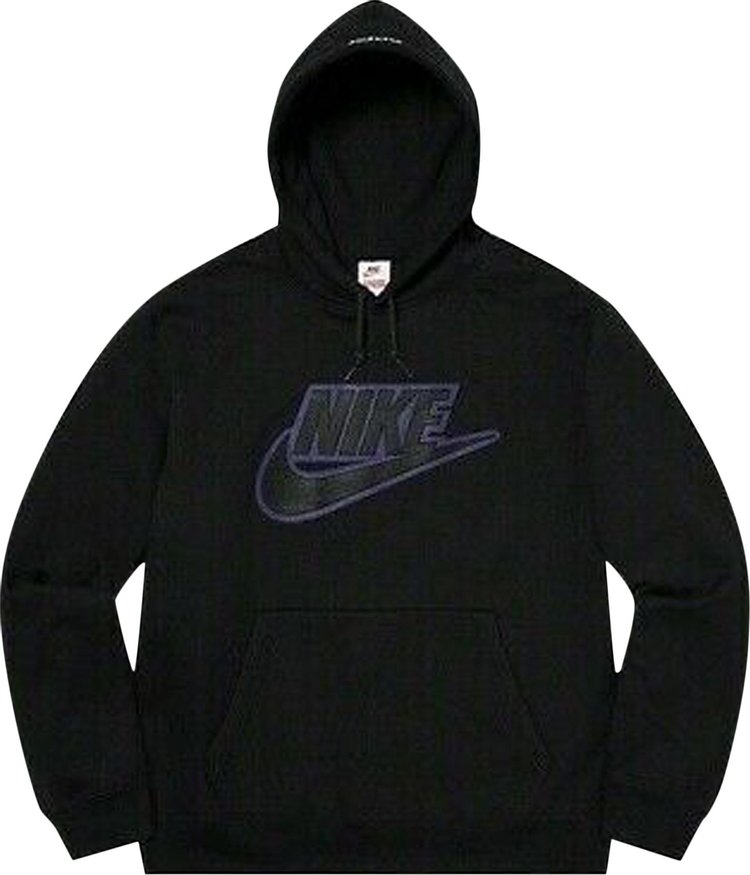 Supreme x Nike Leather Appliqué Hooded Sweatshirt 'Black'