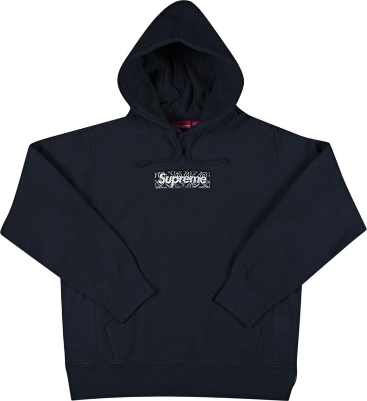 Buy Supreme Bandana Box Logo Hooded Sweatshirt 'Navy' - FW19SW23 NAVY ...