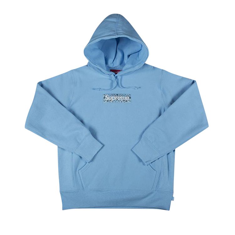 Supreme Bandana Box Logo Hooded Sweatshirt Light Blue L