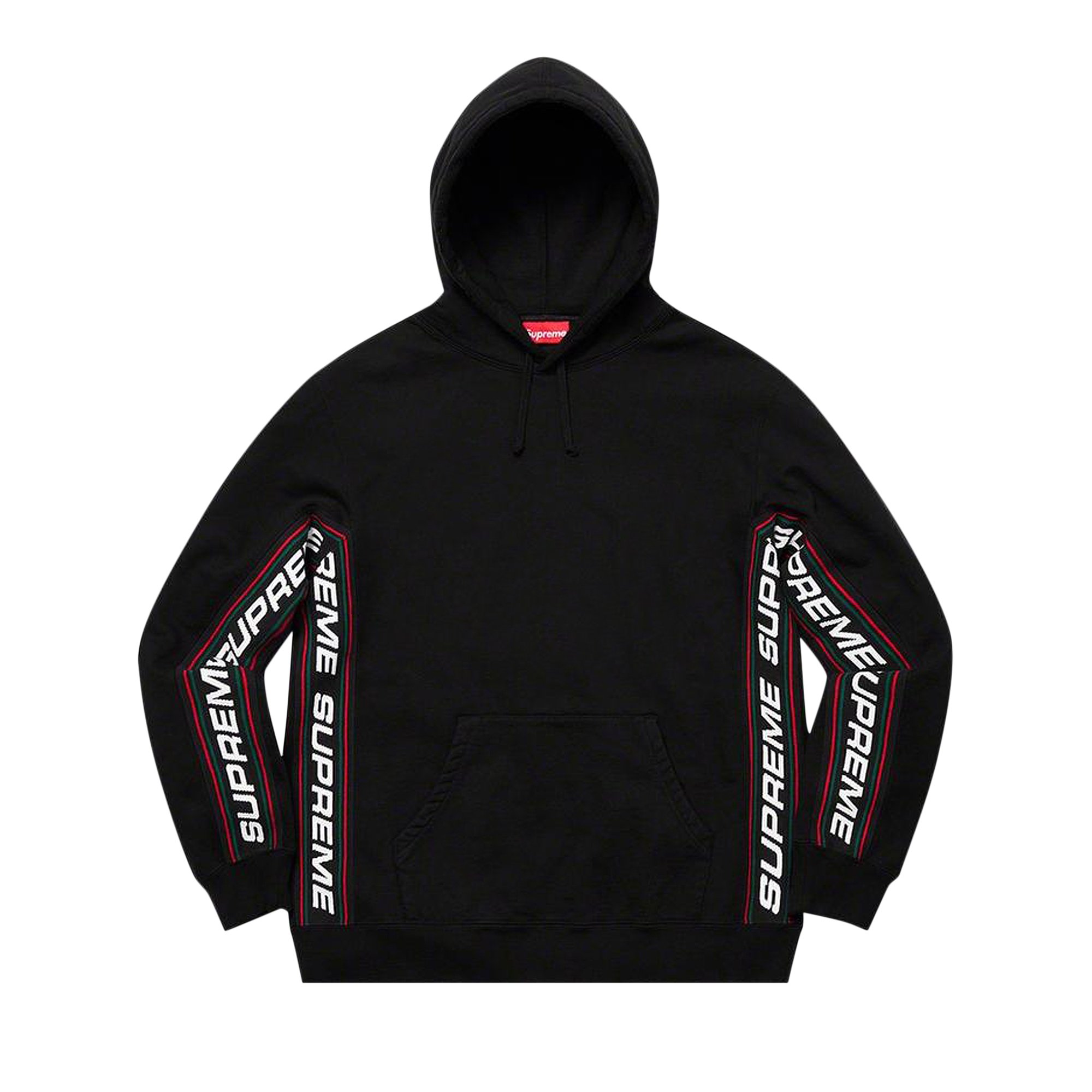 Supreme Text Rib Hooded Sweatshirt 'Black'