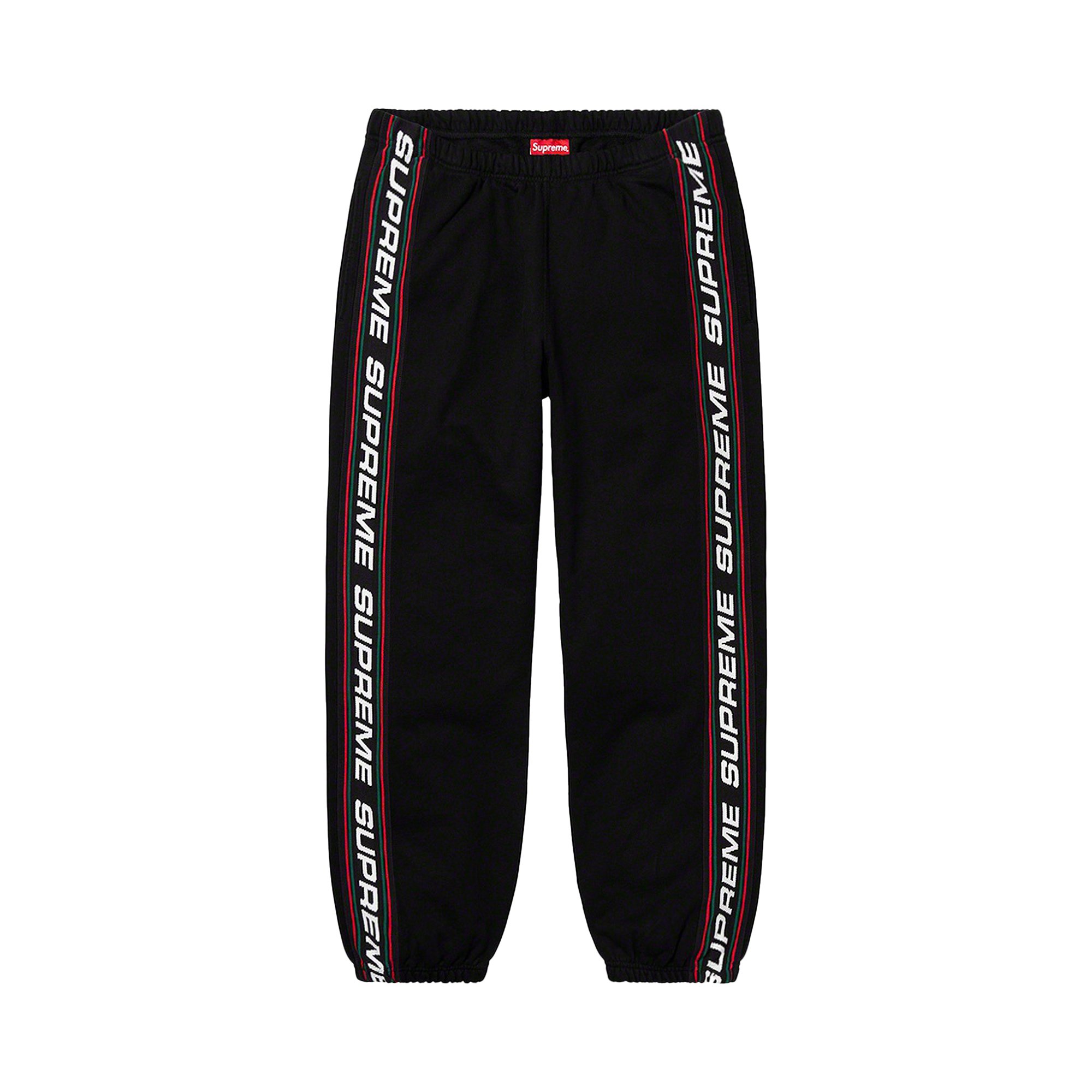 Supreme Text Rib Sweatpant 'Black' | GOAT