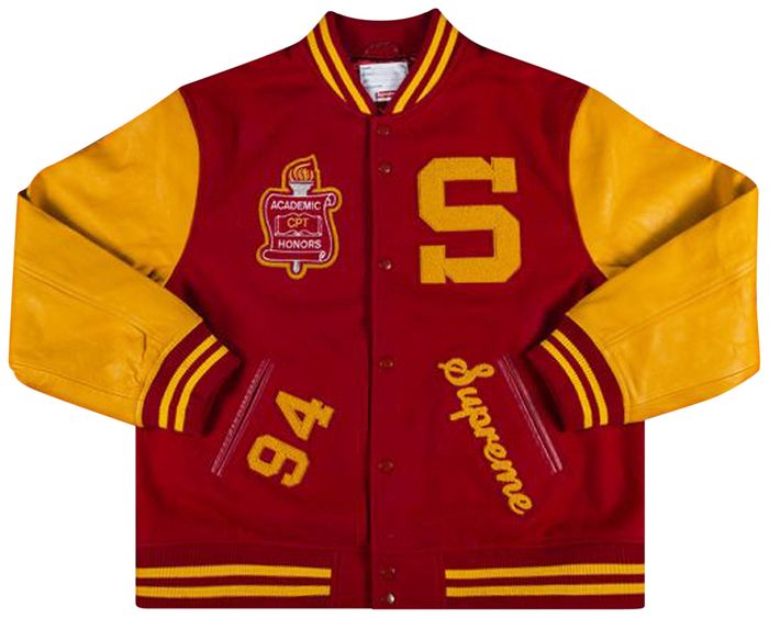 Buy Supreme Team Varsity Jacket 'Red' - FW19J91 RED | GOAT