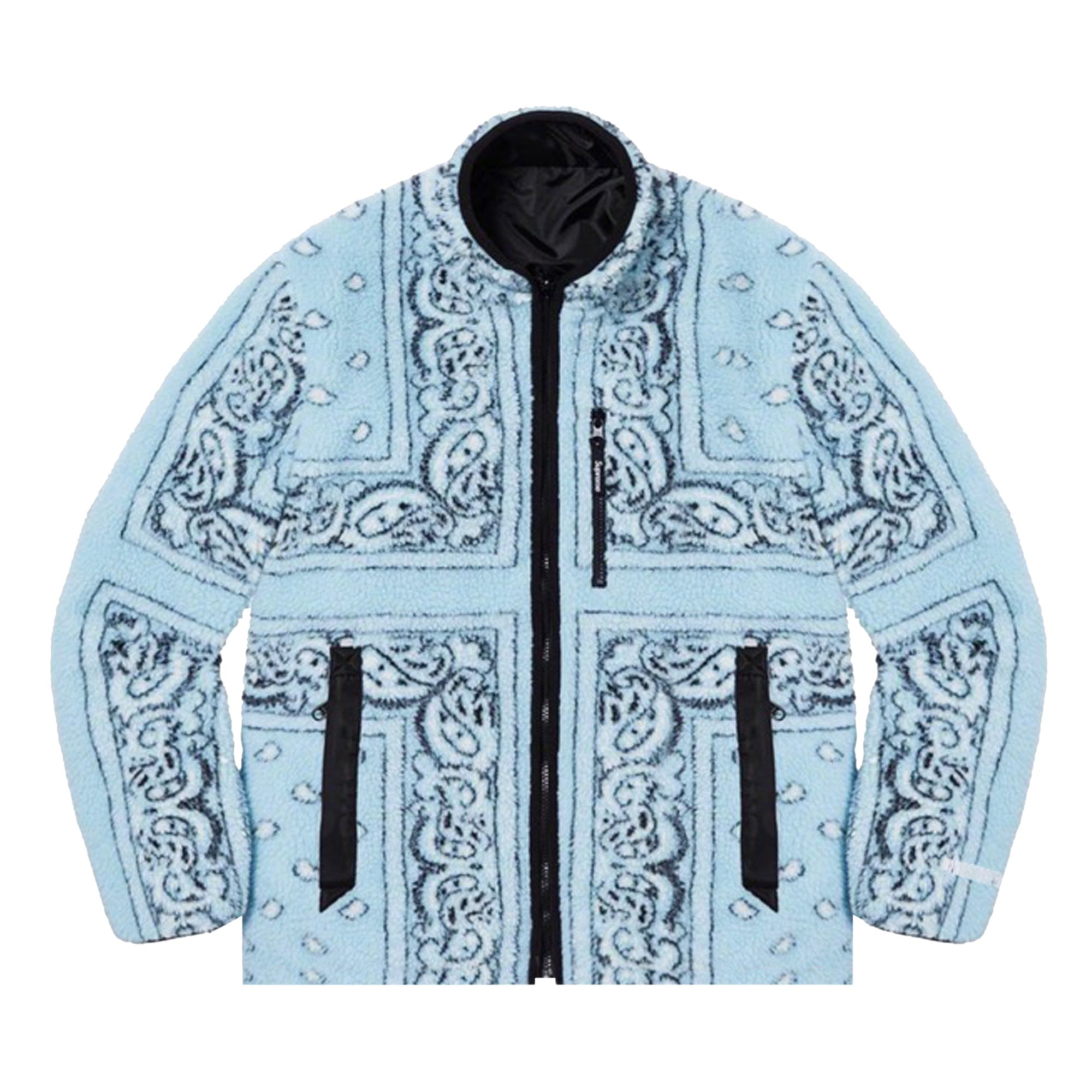 Supreme Reversible Bandana Fleece Jacket 'Light Blue' | GOAT
