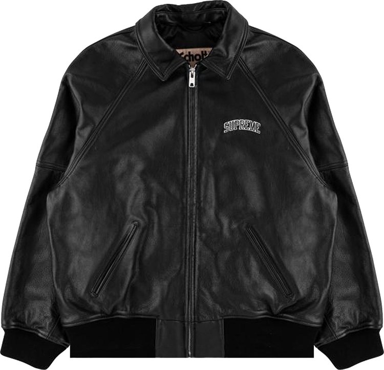Buy Supreme Martin Wong Leather Varsity 'Black' - FW19J56 BLACK | GOAT